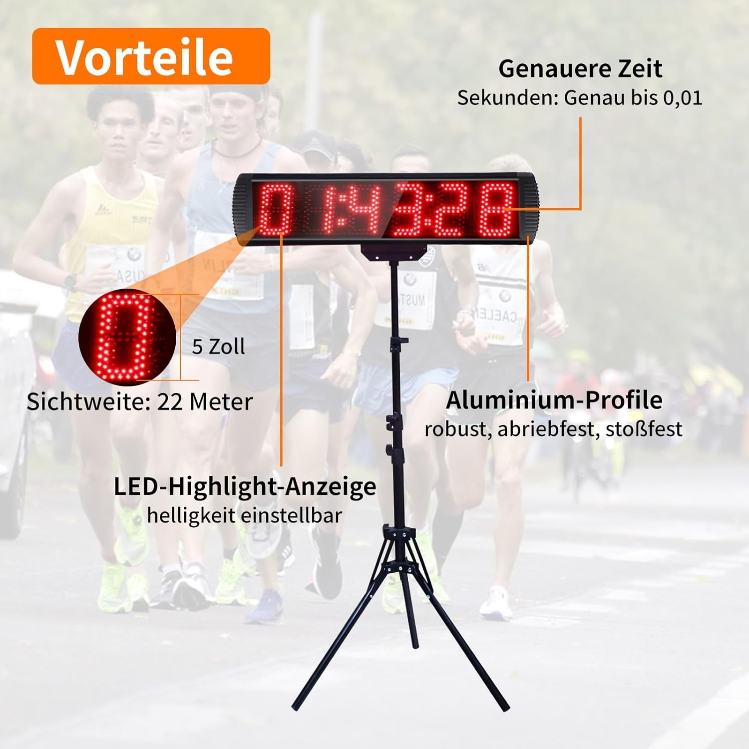 Countdown Timer, Stoppuhr Für Wettbewerbe, 5 Zoll Gym Timer Mit Stativ, Stoppuhr Sport Mit Fernbedienung, 6 Stelliges Digitales Led Display Digital Uhr, Stoppuhr Digital Für Home Gym Garage