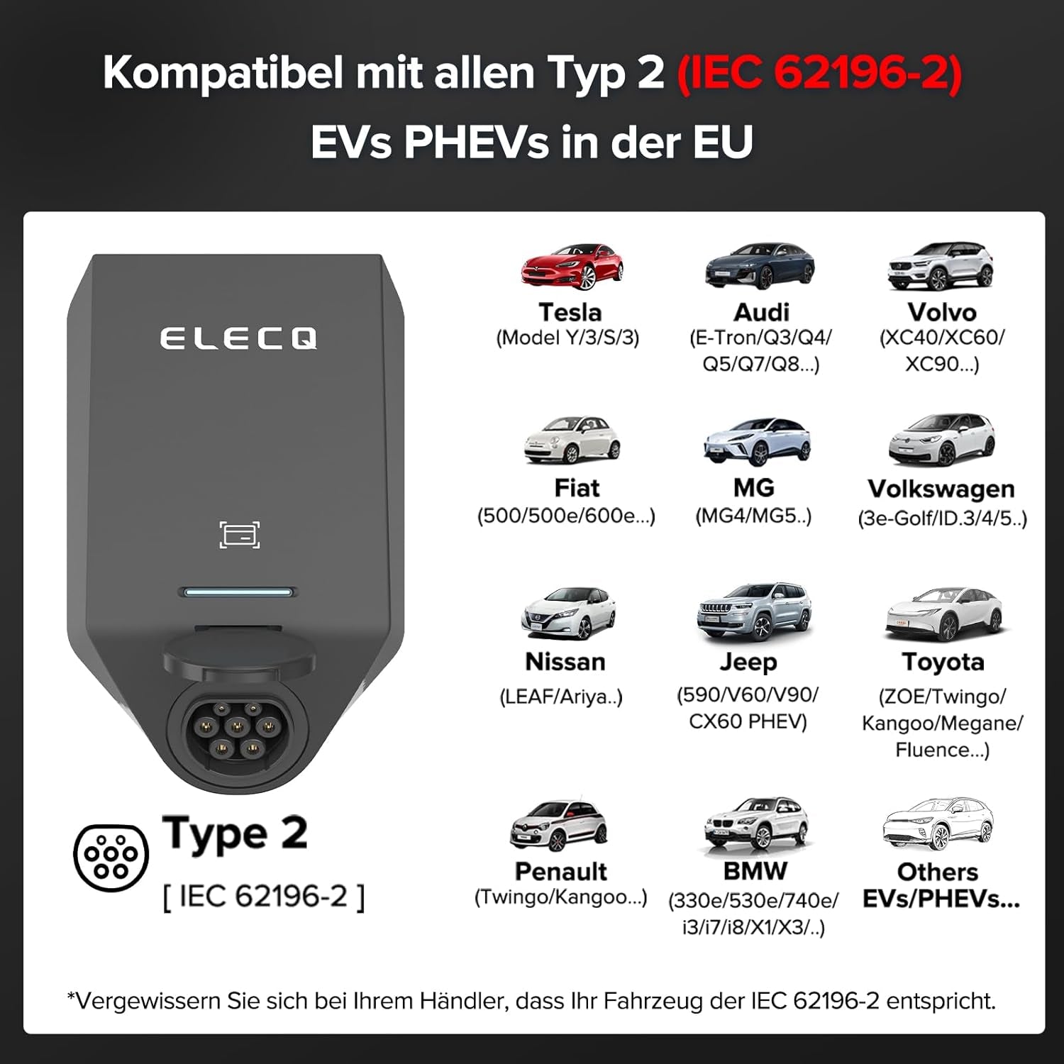 Wallbox 22Kw Mit APP & Zähler | Pv-Laden,Aktives Lastmanagement | 4G Wifi OCPP | Kompatibel 11KW Typ 2 E Auto Heimladestation | 3-Phasig,32A,Ev-Ladegerät Für Außenmontage Privat Zuhause & Firmen