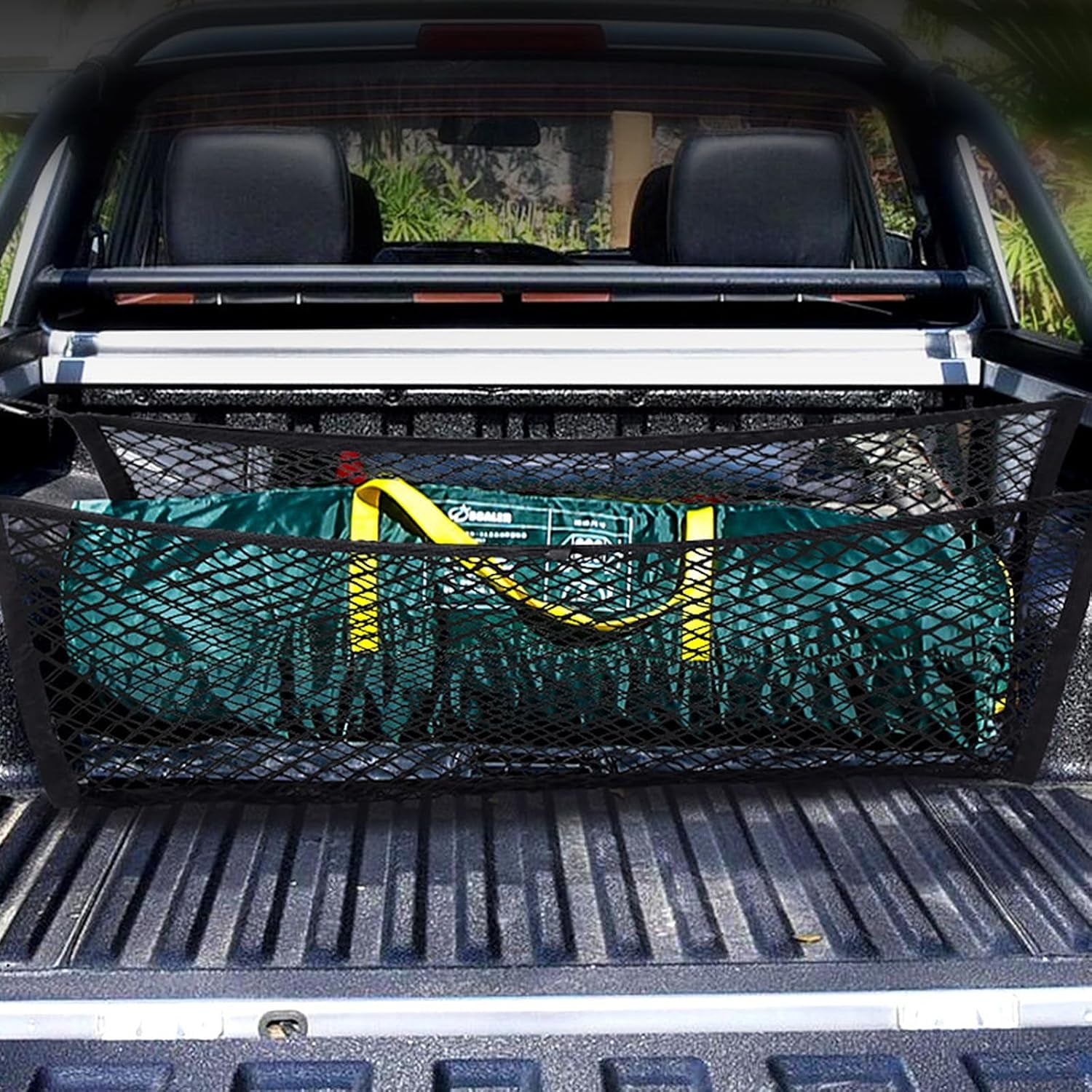 Hochelastisches Gepäcknetz Für Pickup-Trucks, Kofferraum Gepäcknetz & Anhängernetz, Auto-Gepäcknetz Mit Einhaken, Kofferraumnetztasche Für LKW, SUV, Usw (D, Doppelschicht)