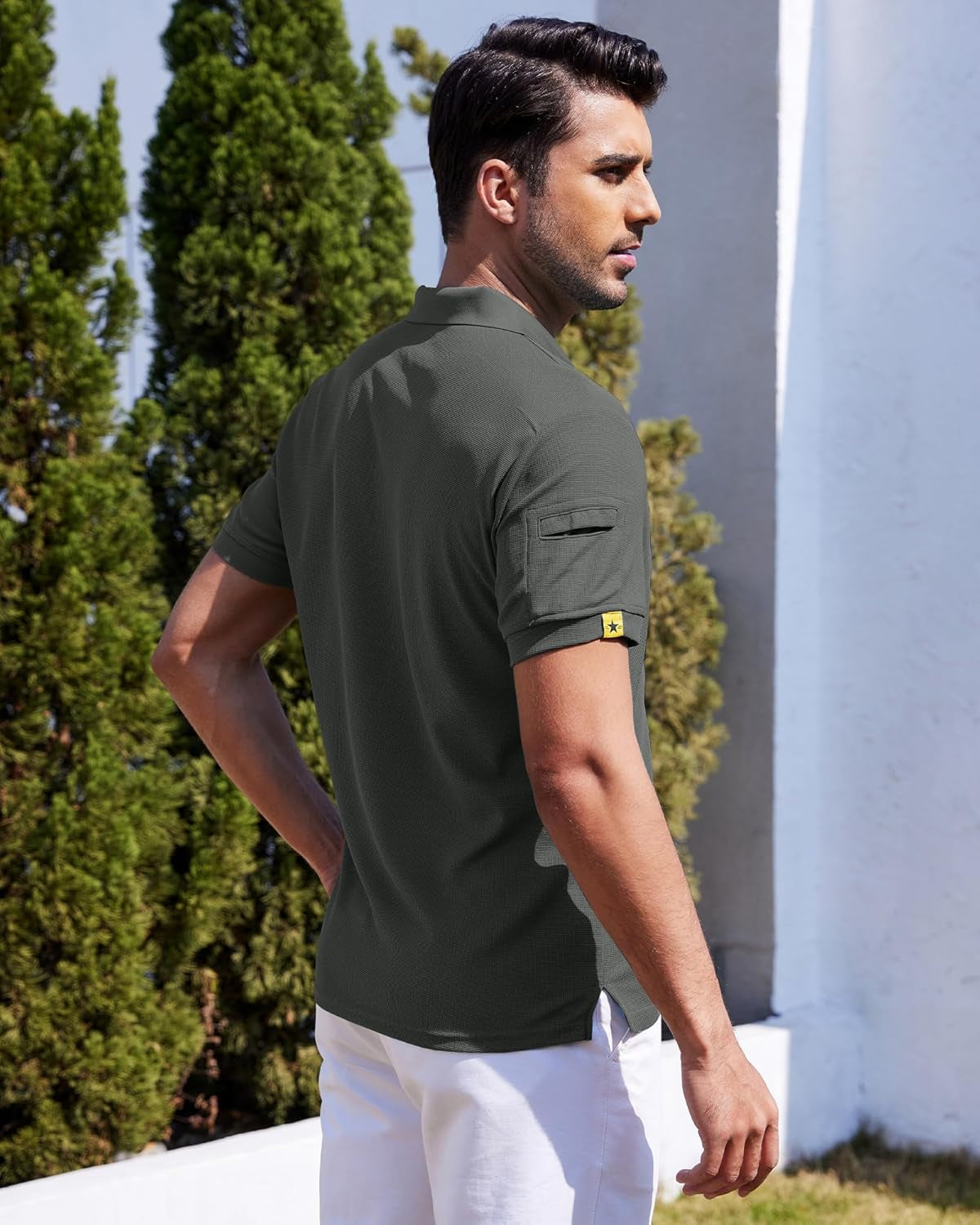 Herren Poloshirt Kurzarm – Unifarbenes Freizeit Polohemd, Atmungsaktives Sommer Poloshirt Mit Kragen Und Knopfleiste