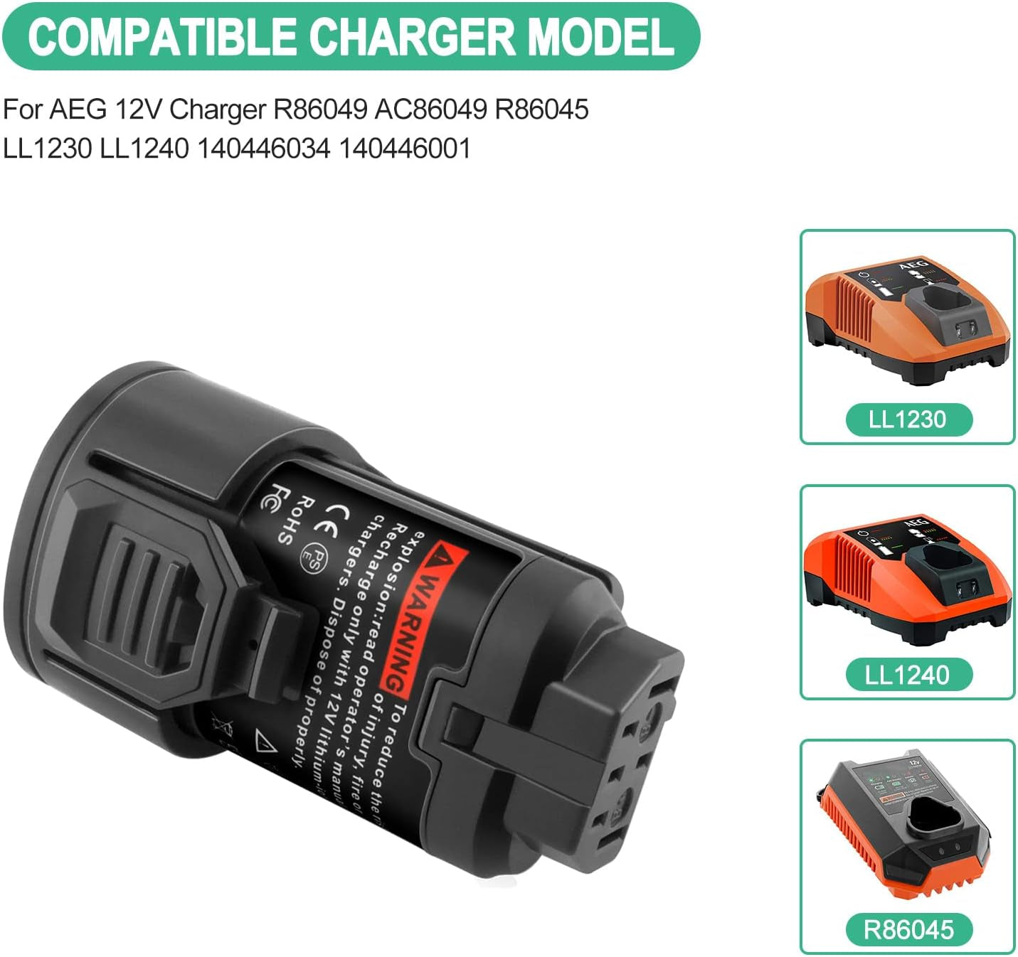 EICHXO 12V 3.0Ah Lithium L1215 Ersatzakku Kompatibel Mit AEG 12V Akku L1215 L1215P L1215R R86048 BLL12C BS12C BS12C2 BSS12C BWS12 BWS12CBWS