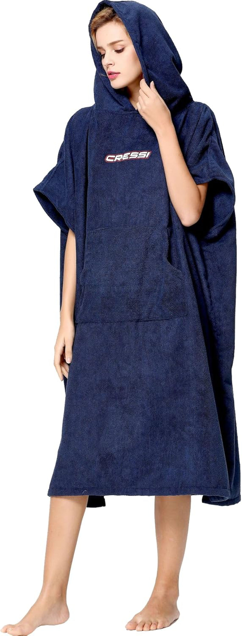 CRESSI Poncho Robe Blue Navy L/XL 92X118 Cm - Multifunktionaler Schutz Poncho Bademantel, Blau Navy, Unisex