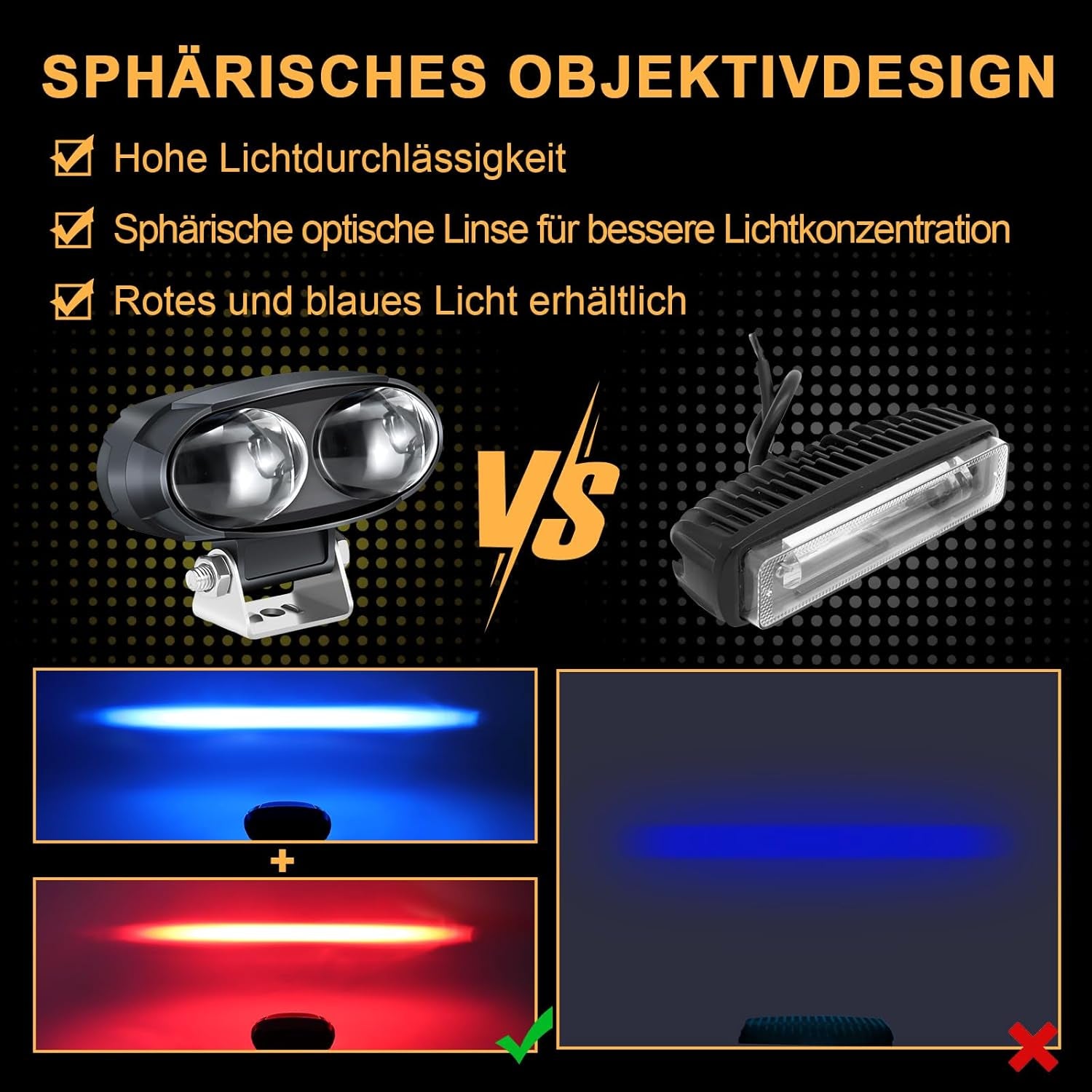 Dinfu 2Pcs 30W LED Gabelstapler Leuchtet Seitenleuchten Warnscheinwerfer Sicherheitswarnleuchte 12-80V Staplerwarnleuchte Für Autos Stapler Fahrzeug Rückwärtsfahre