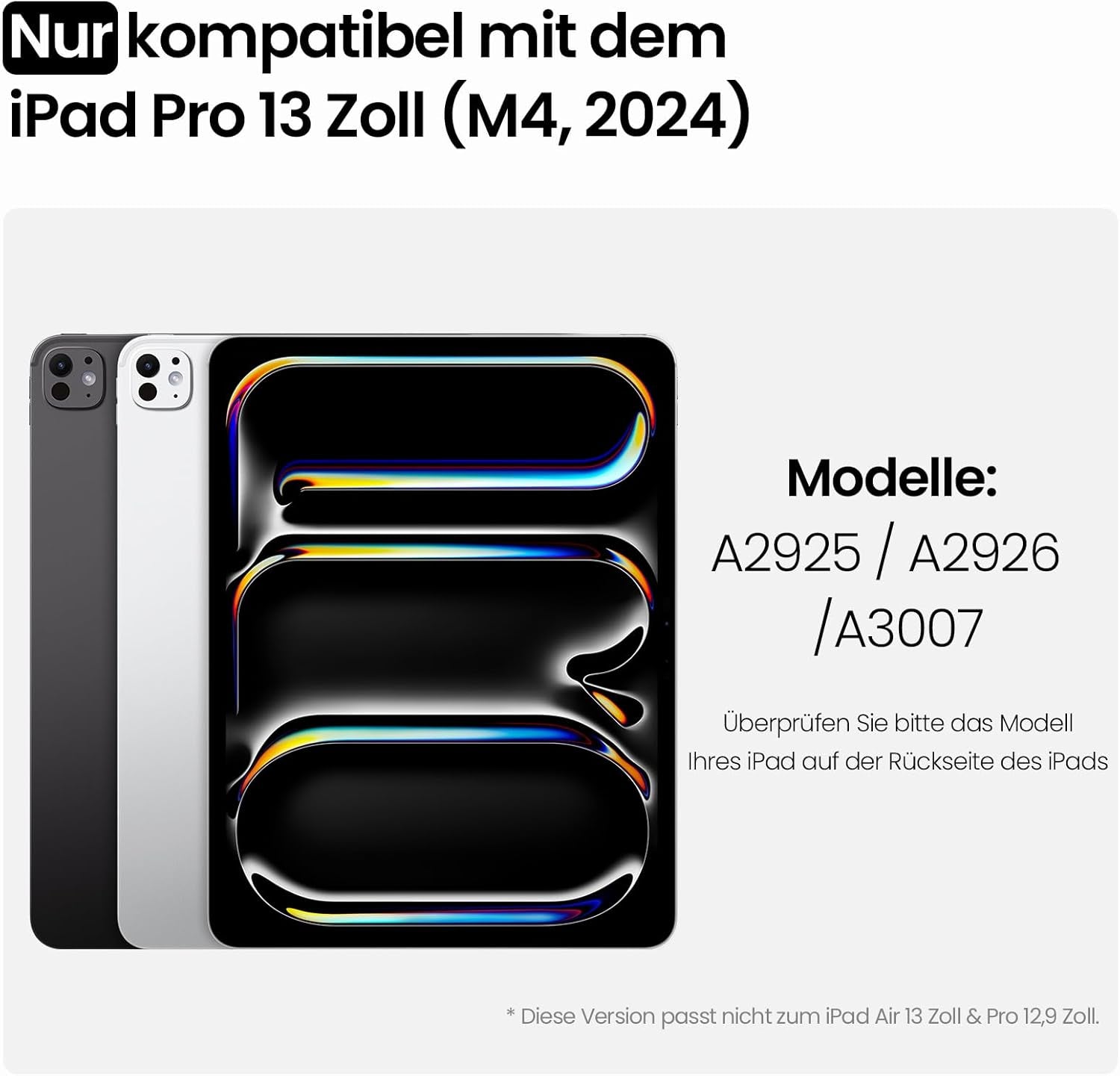 Nillkin Ipad Pro 13 Zoll (M4, 2024) Hülle Mit Tastatur, Robuste Tastaturhülle Mit Kamerabedeckung,Verstellbar, Abnehmbar,Magischem Trackpad, 7-Farben-Hintergrundbeleuchtung,Schwarz