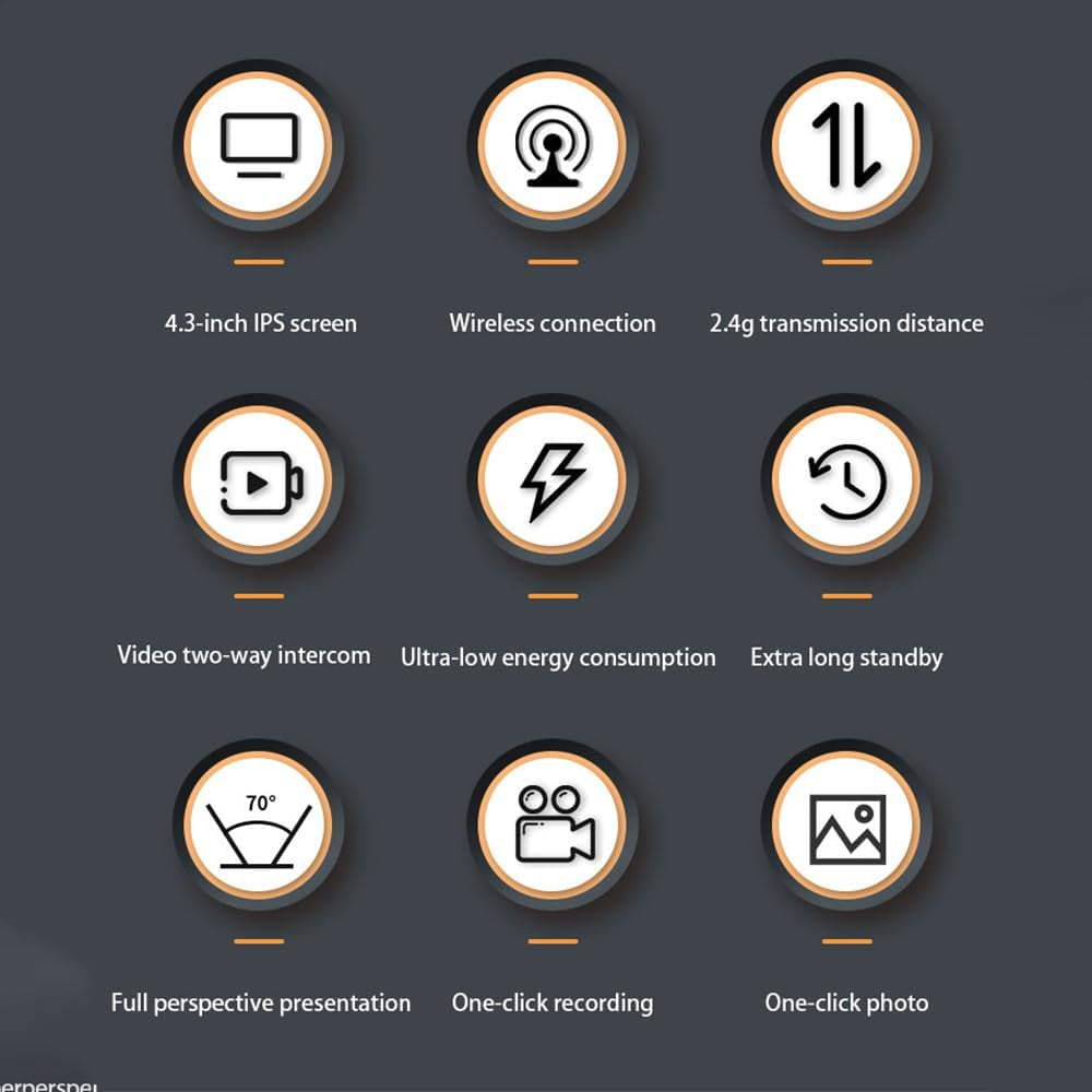 Irishom Visuelle Türklingel, Kabellos, Mit Ips-Display Von 10,9 Cm (4,3 Zoll), 2,4 G, Intelligente Videoüberwachung, High Definition, Bidirektional, Für Villa/Büro/Wohnung