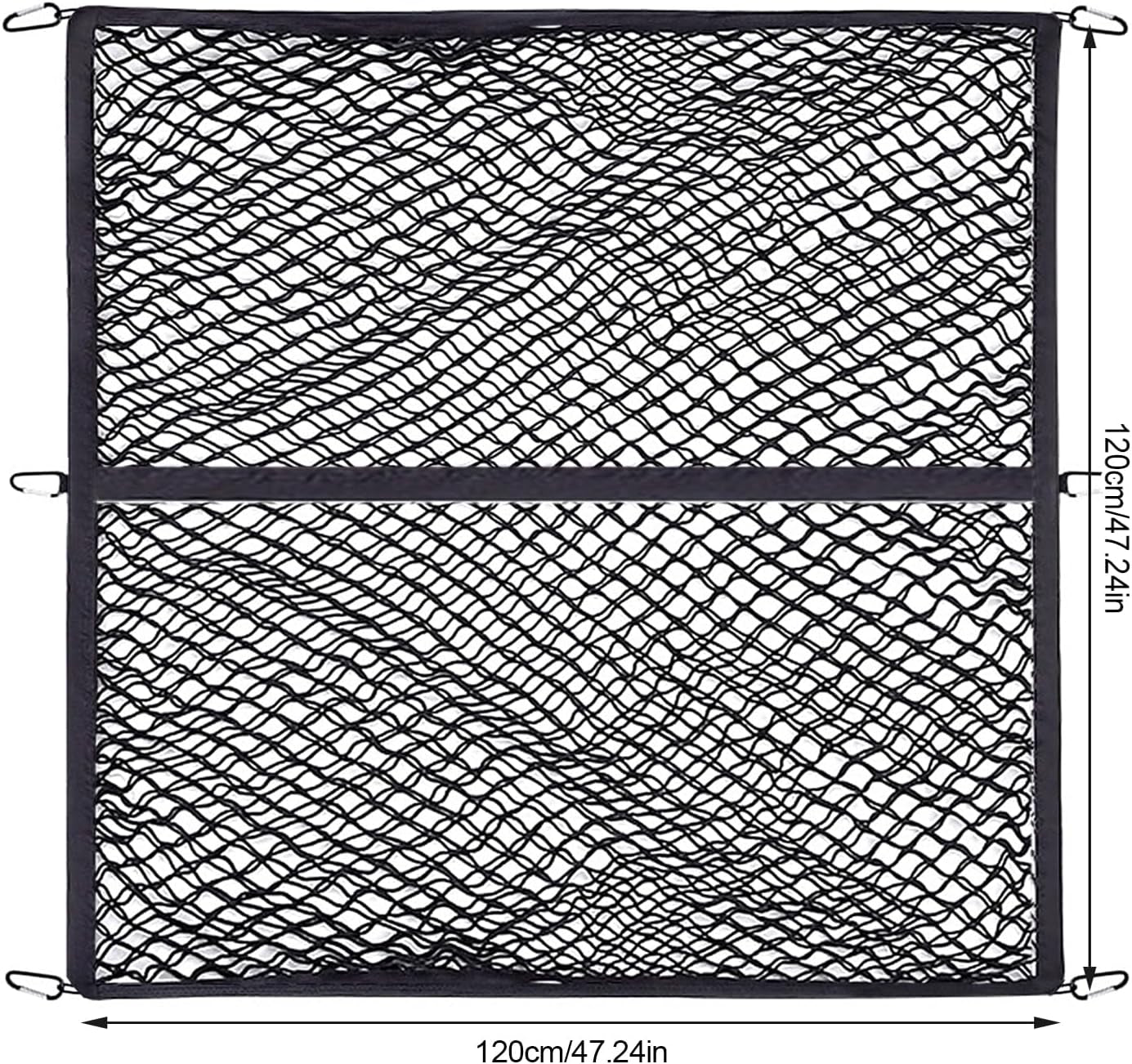 Hochelastisches Gepäcknetz Für Pickup-Trucks, Kofferraum Gepäcknetz & Anhängernetz, Auto-Gepäcknetz Mit Einhaken, Kofferraumnetztasche Für LKW, SUV, Usw (D, Doppelschicht)