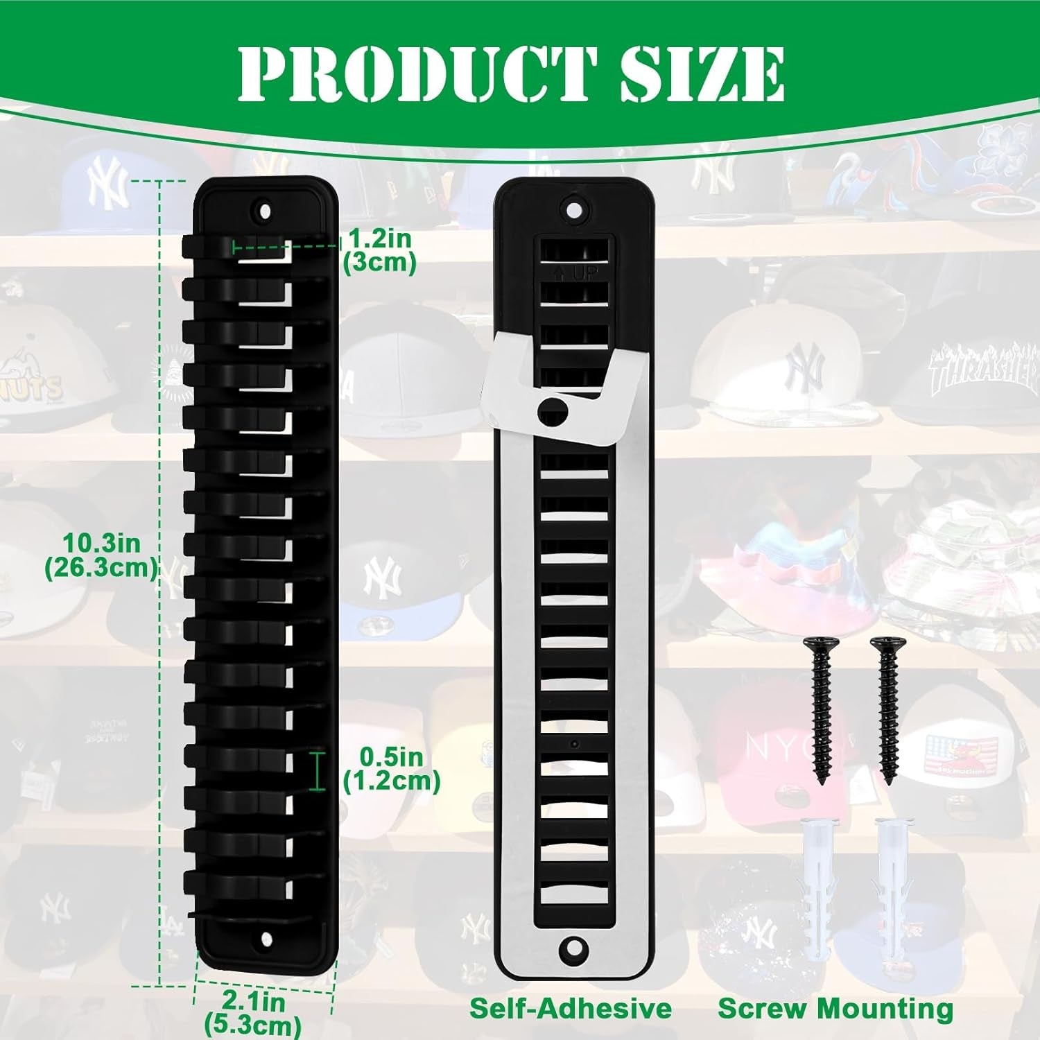 Selbstklebende Hut-Organizer Huthaken, Cap Halterung Wand, Hut-Halter Hutständer Haken, Kappenhaken Für Die Wandmontage Hutaufbewahrung Huthalter Für Baseball Kappe, 2 Stück