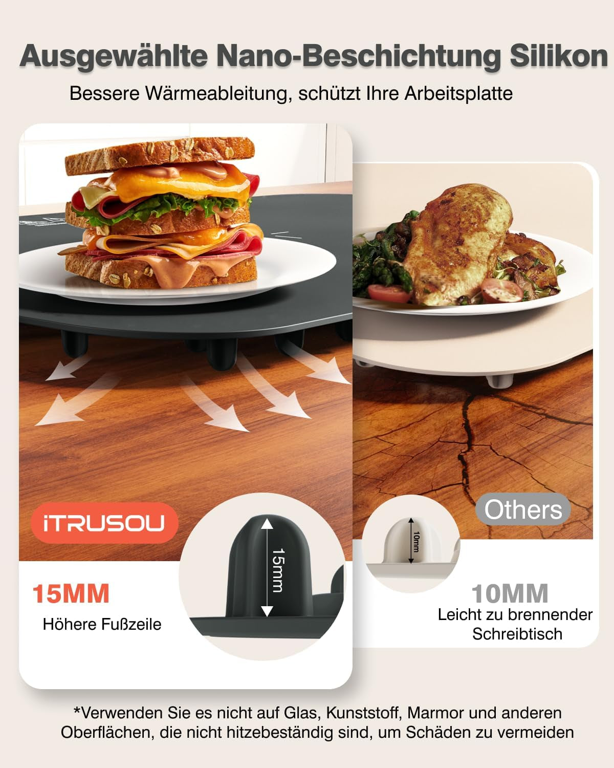 Warmhalteplatte Für Speisen, Speisenwärmer Ganzflächige Erwärmung Einstellbare Temperaturkontrolle, Tragbare Und Faltbare Heizplatte Mit Nano-Silikonmaterial Für Warm Halten Oder Auftauen