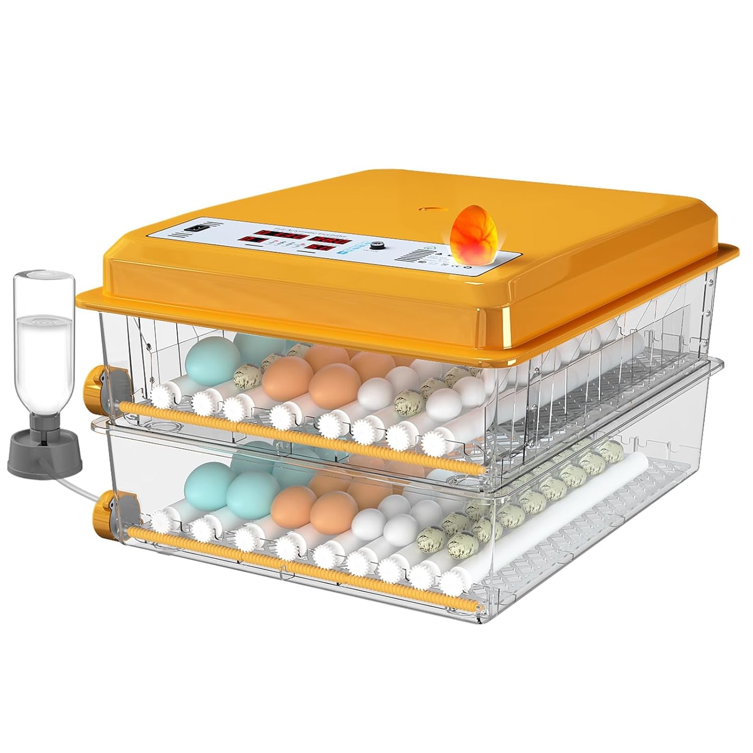 Brutautomat Vollautomatisch Von 120 Eiern, Brutmaschine Mit Automatischer Eierwende Und Feuchtigkeitsüberwachung, Temperaturkontrolle, 5 Automatische Brutmodi Und Brutdaueraufzeichnung