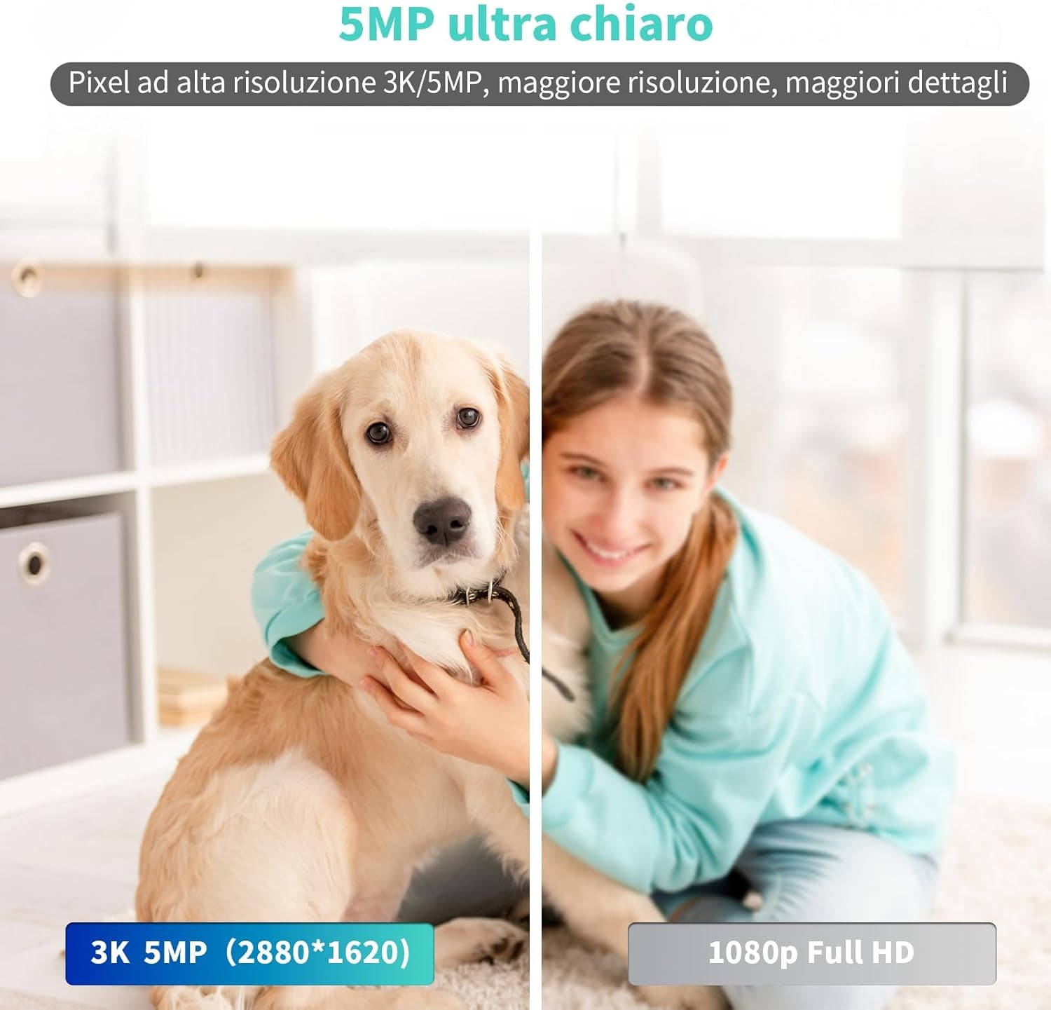 3K Wlan-Überwachungskamera, Überwachungskamera Innen Mit Nachtsicht, Bewegungserkennung, Zwei-Wege-Audio, 5G/2.4Ghz Wifi, Kompatibel Mit Alexa Und Google Home, 2 Stück