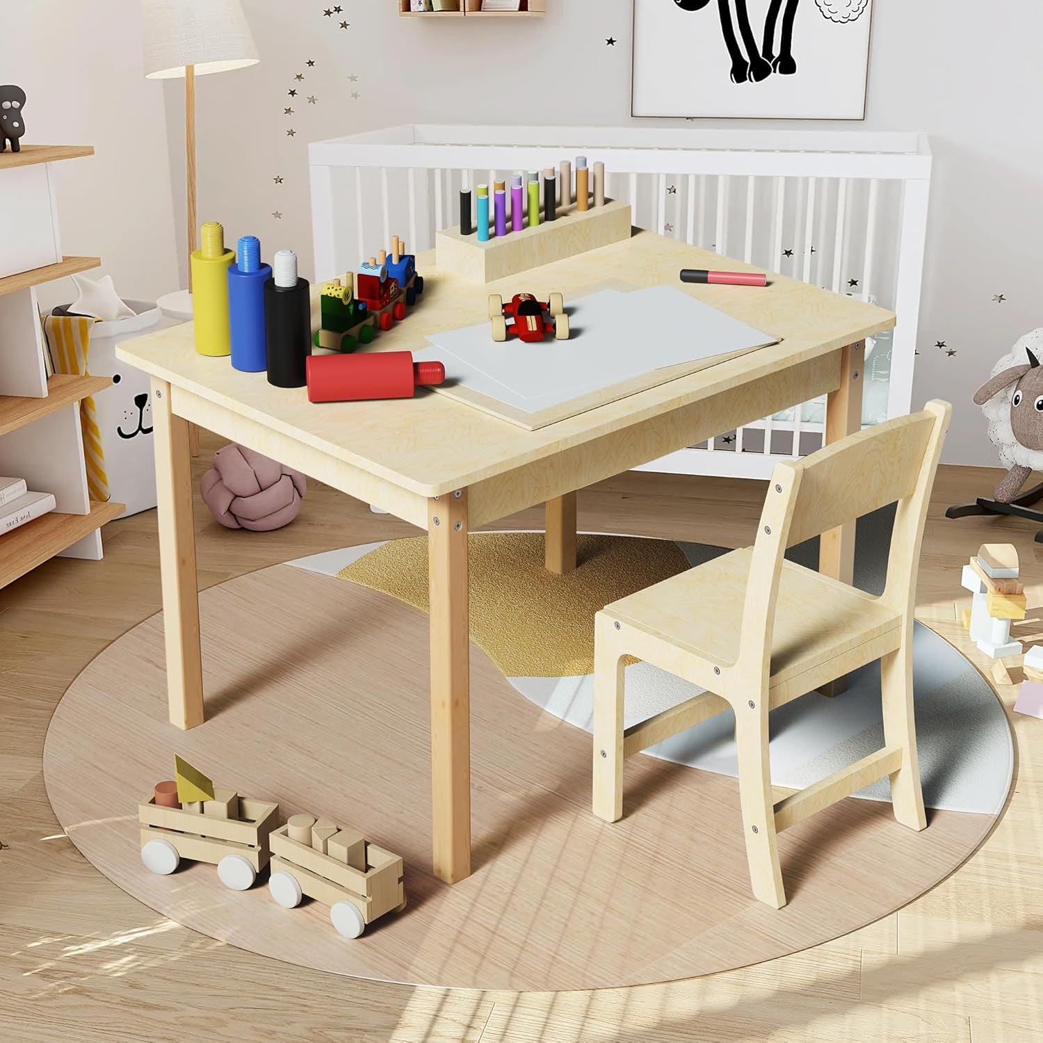 Holz Kinder Tisch- Und Stuhlset, Kleinkind Schreibtisch Und Stuhlset