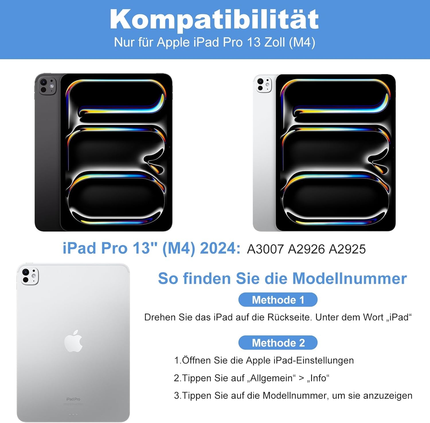 GAOJIE Tastatur Hülle Für Ipad Pro 13 Zoll (M4) 2024, Schutzhülle Mit Bleistifthalter, QWERTZ Deutsches Abnehmbarer Kabellose Tastatur Für Ipad Pro 13 Zoll A2925 A2926 A3007(Schwarz)