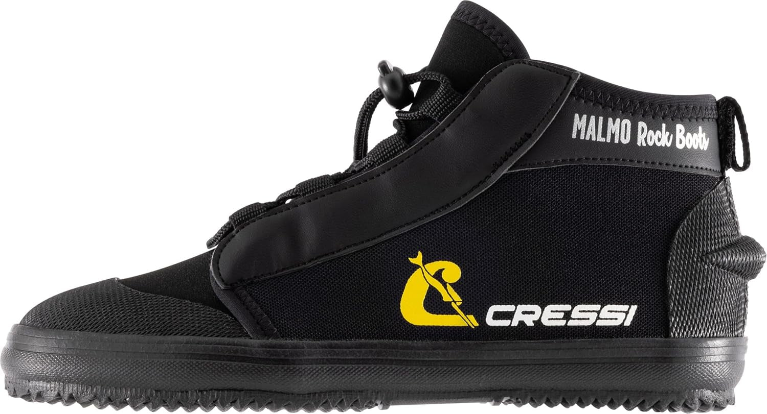 CRESSI Malmo Rock Boots 3Mm - Unisex Schuhe Neopren 3Mm Schwarz Mit Total Grip Hard Sole Maximaler Schutz Für Tauchen Und Verschiedene Wasseraktivitäten