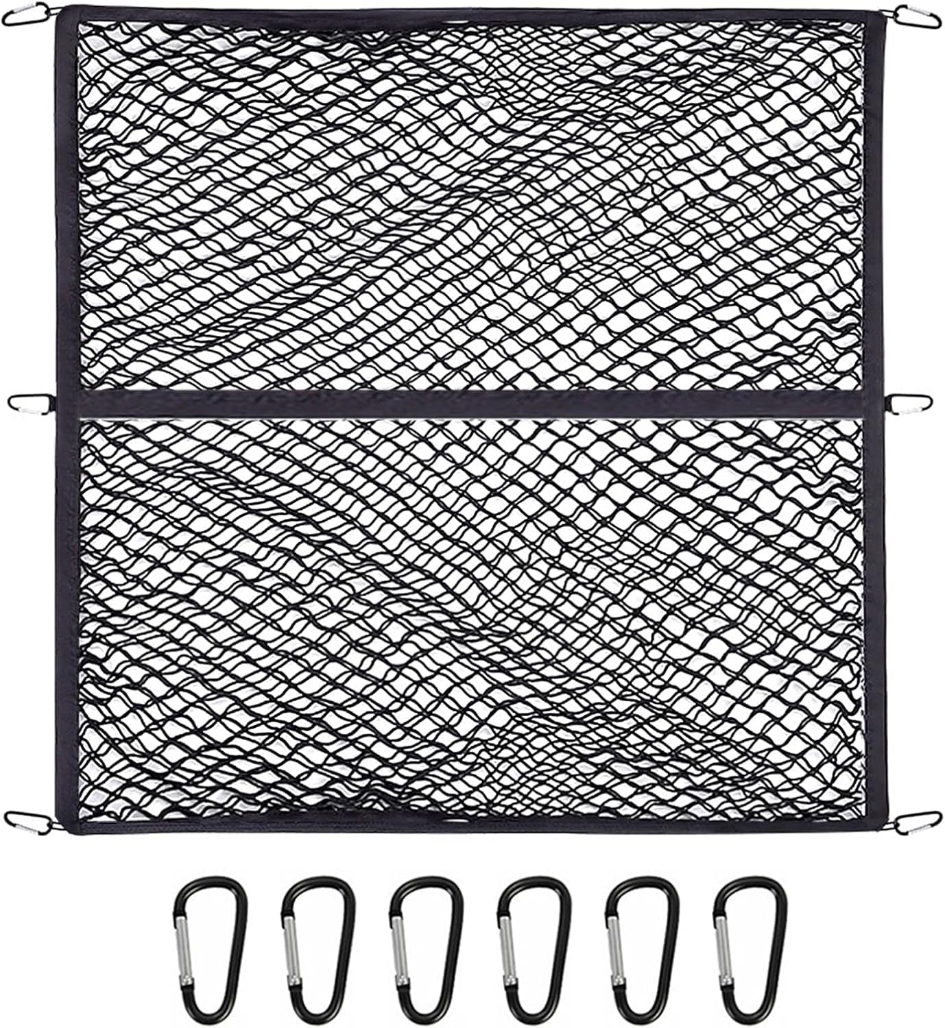 Hochelastisches Gepäcknetz Für Pickup-Trucks, Kofferraum Gepäcknetz & Anhängernetz, Auto-Gepäcknetz Mit Einhaken, Kofferraumnetztasche Für LKW, SUV, Usw (D, Doppelschicht)