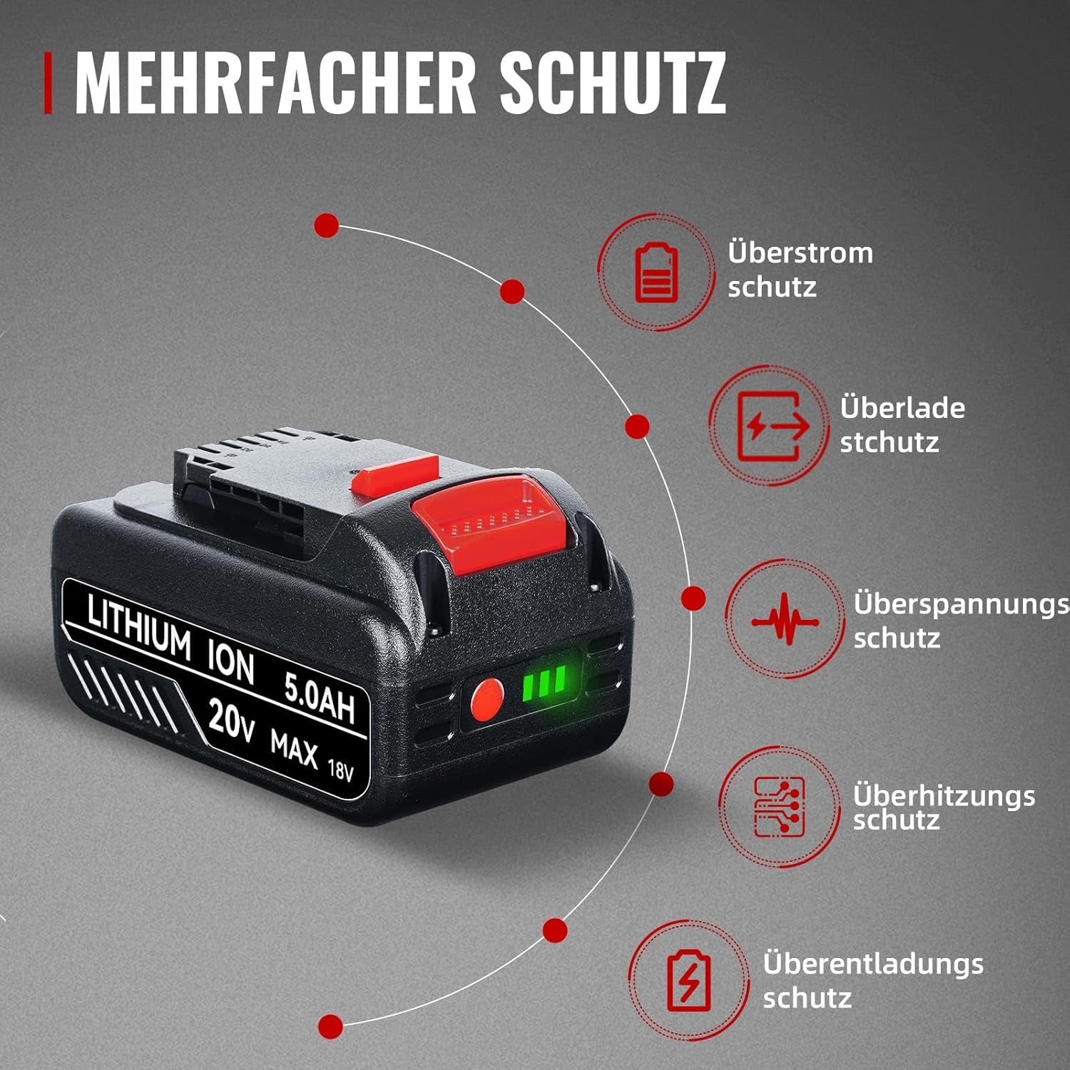 5000Mah DCB200 Li-Ion Ersatzakku Für Dewalt 18V Akku 20V Max DCB180 DCB181 DCB182 DCB201 DCB203 DCB200 Mit Led-Anzeige Ersatzakku Für Dewalt Akku 18V DCD/DCF/DCG Serie Akku-Elektrowerkzeuge