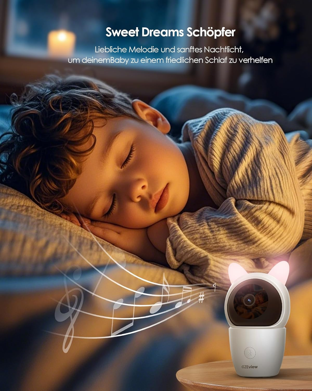 Babyphone Mit 2 Kameras Und APP, 2K/5,0 Zoll WLAN Babyfon Mit Split-Screen, PTZ 360°, 4× Zoom, Ir-Nachtsicht, Automatische Verfolgung, Weinen/Bewegungs/Geräuscherkennung, Alarme