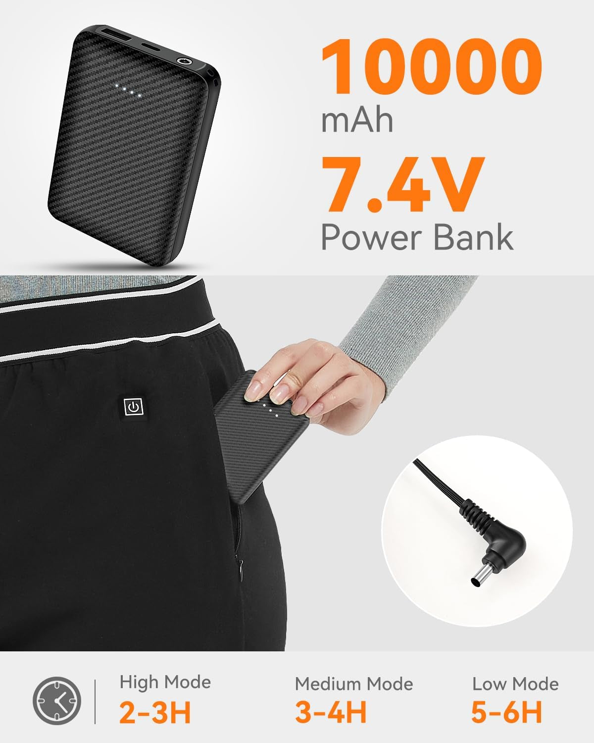 FERNIDA Damen Beheizte Hose, Thermounterwäsche Heizhose Thermo Leggings Mit Power Bank, Damen Beheizte Baselayer Hose,8 Heizkissen