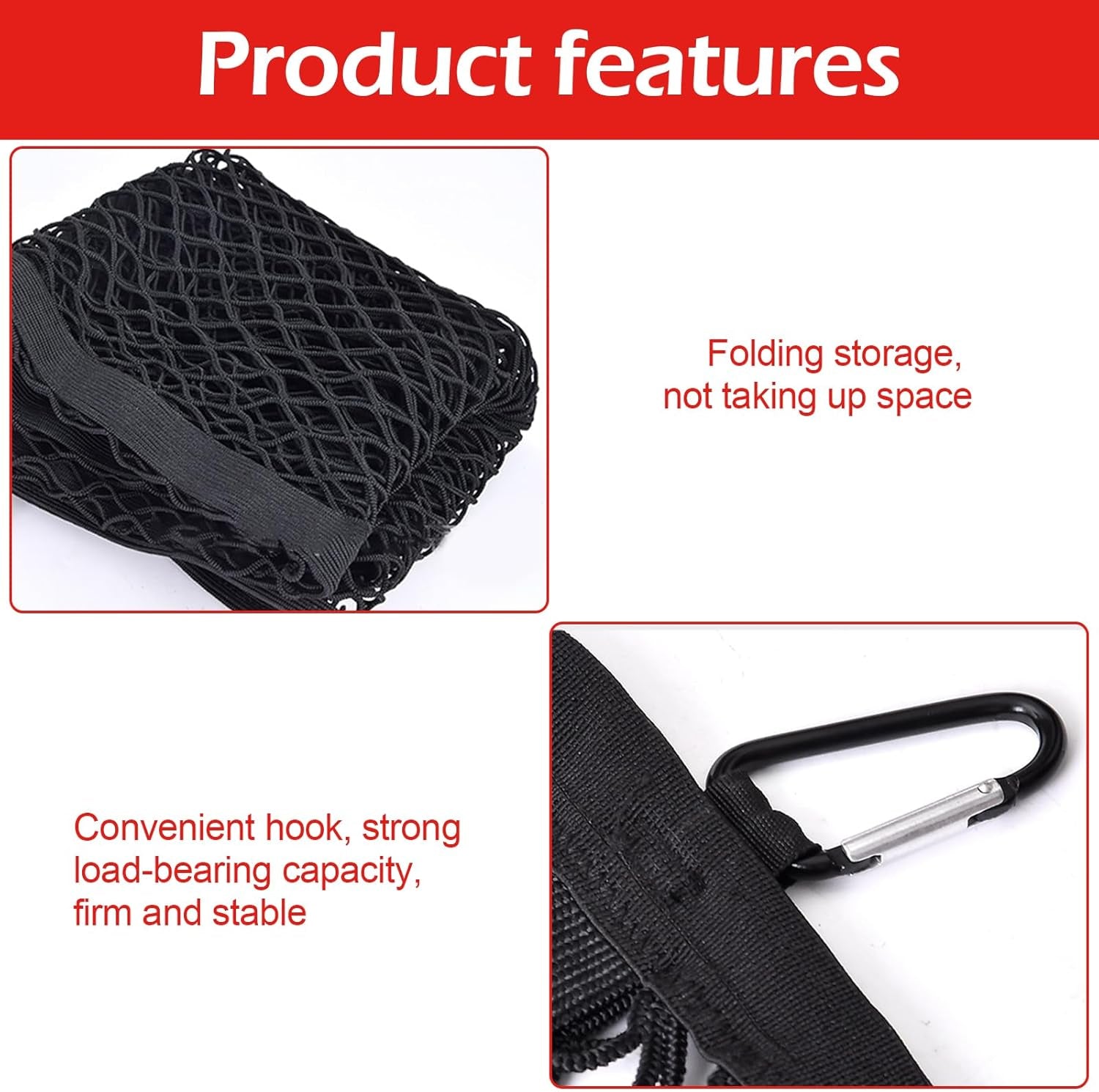 Hochelastisches Gepäcknetz Für Pickup-Trucks, Kofferraum Gepäcknetz & Anhängernetz, Auto-Gepäcknetz Mit Einhaken, Kofferraumnetztasche Für LKW, SUV, Usw (D, Doppelschicht)