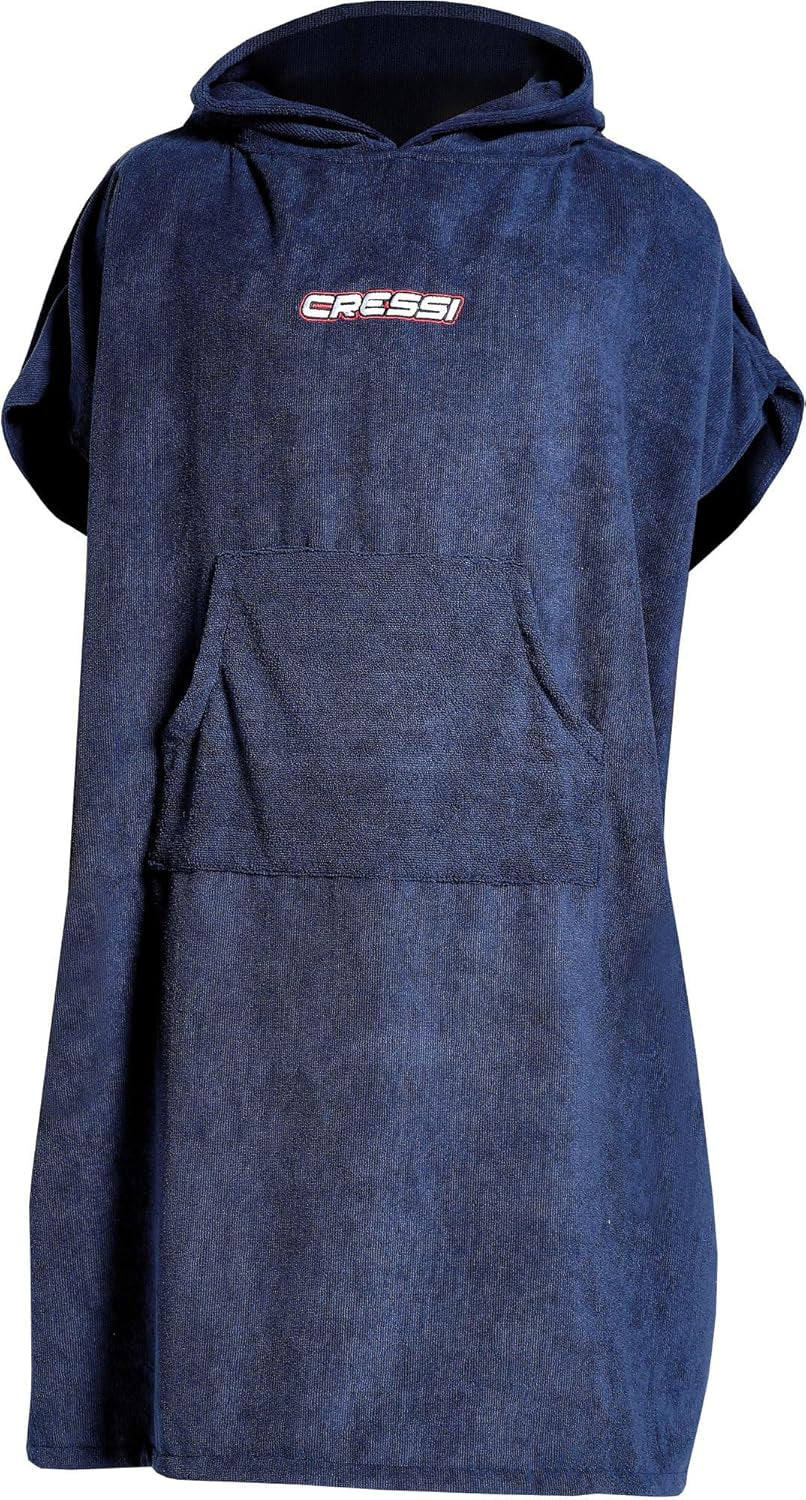 CRESSI Poncho Robe Blue Navy L/XL 92X118 Cm - Multifunktionaler Schutz Poncho Bademantel, Blau Navy, Unisex
