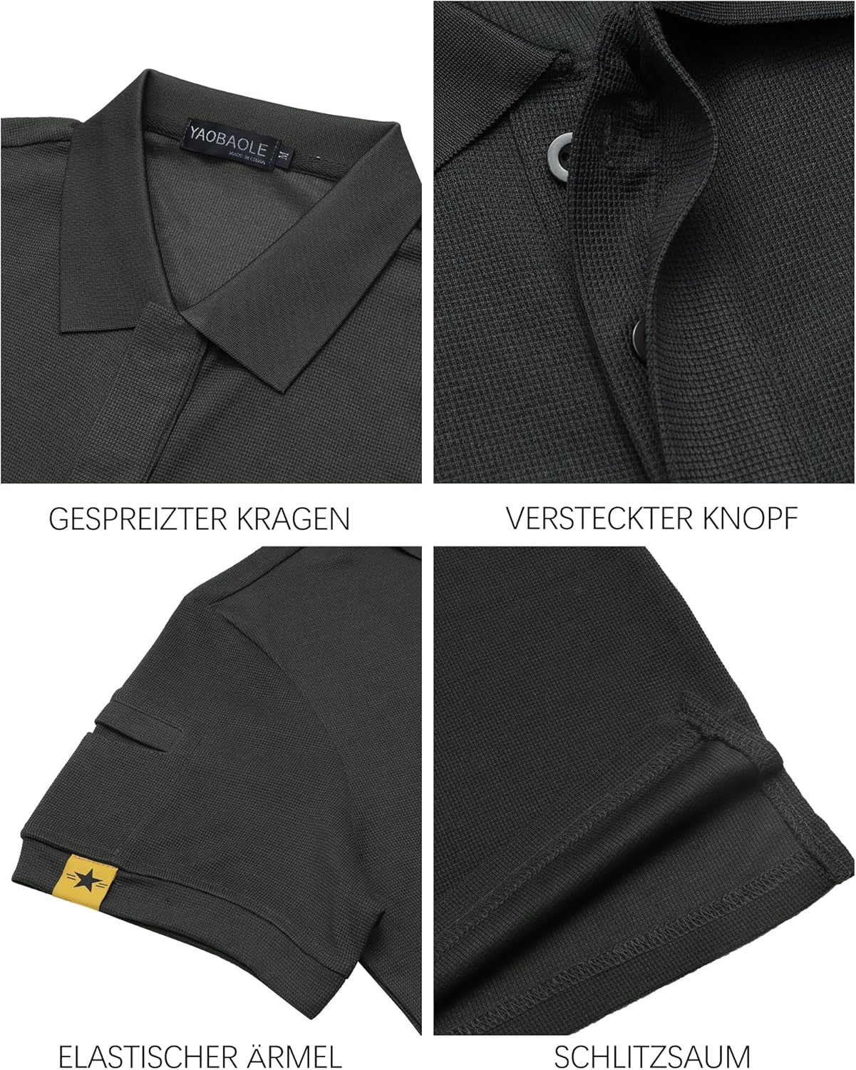 Herren Poloshirt Kurzarm – Unifarbenes Freizeit Polohemd, Atmungsaktives Sommer Poloshirt Mit Kragen Und Knopfleiste