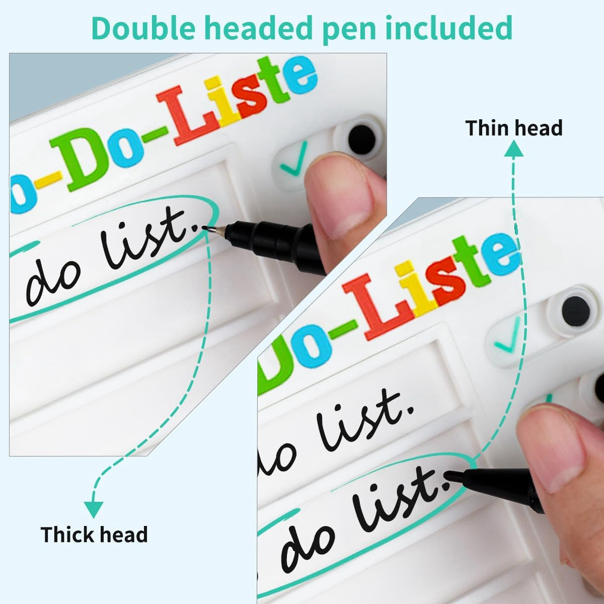 Checklist Board, Stick-On Task List, Reusable Memo Board for Children, Task Planner Children, Task List for Children (To-Do-Liste-2Pcs)