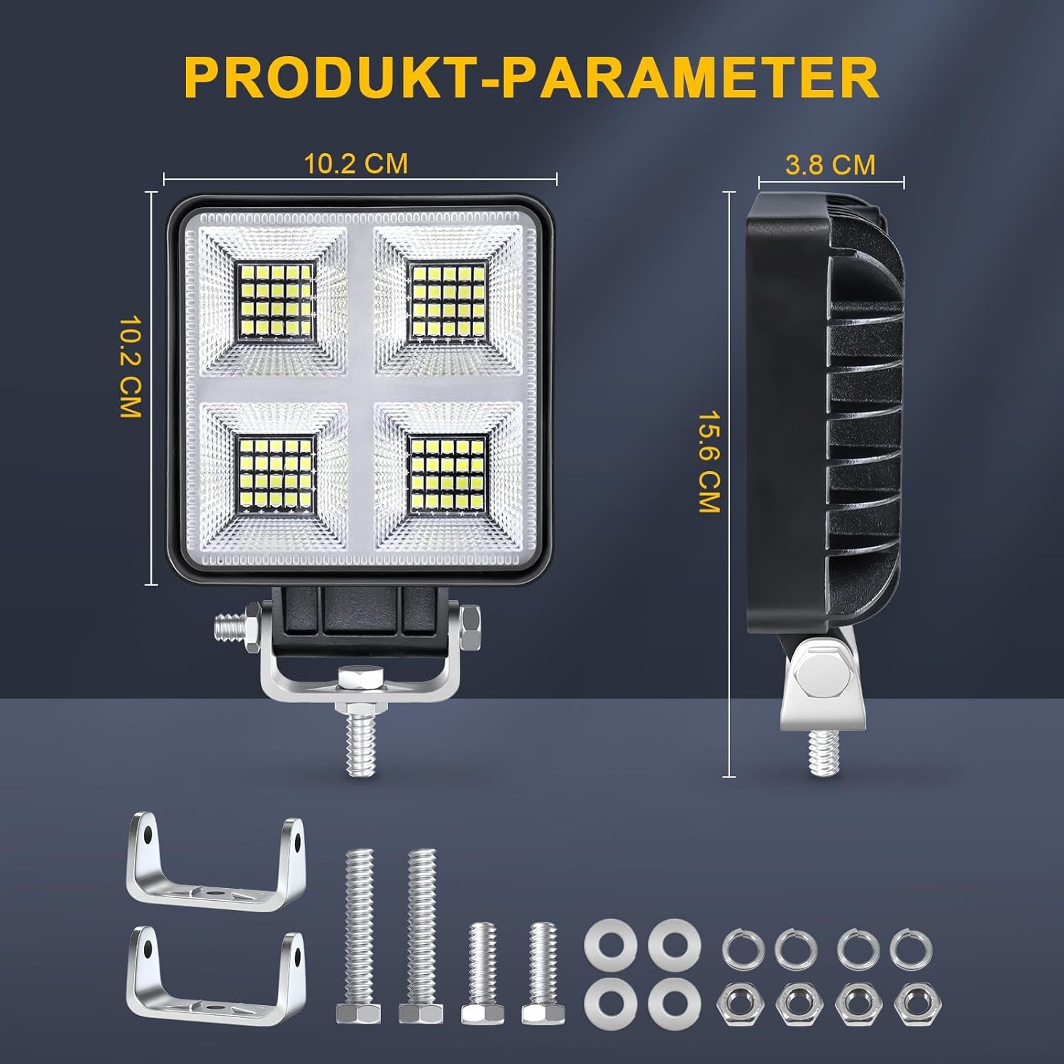 Dinfu 2 Pack 160W LED Scheinwerfer Lampen12V Led Arbeitsscheinwerfer Zusatzscheinwerfer, 6000K LED Arbeitsleuchte Offroad Flutlicht Für SUV ATV Truck KFZ