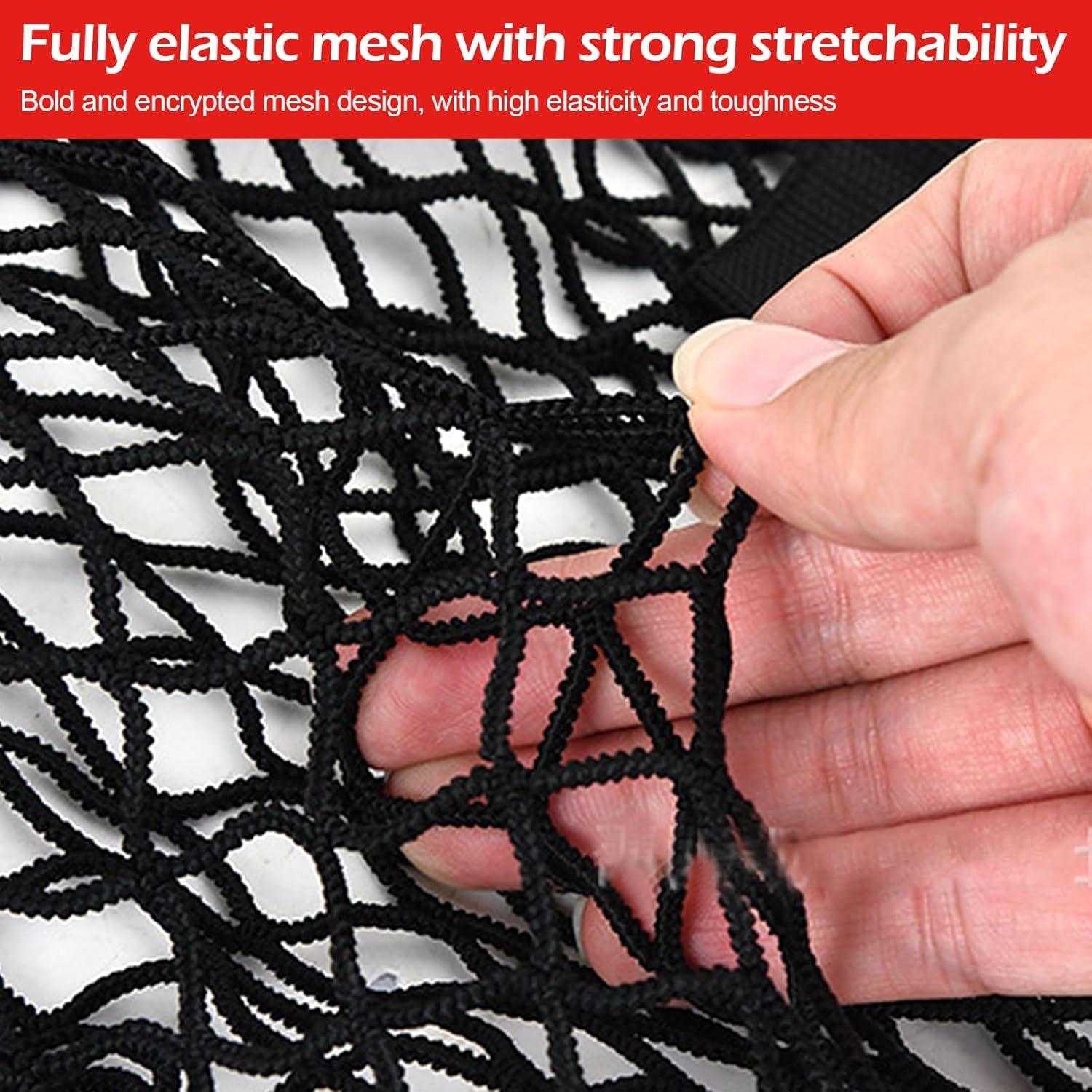 Hochelastisches Gepäcknetz Für Pickup-Trucks, Kofferraum Gepäcknetz & Anhängernetz, Auto-Gepäcknetz Mit Einhaken, Kofferraumnetztasche Für LKW, SUV, Usw (D, Doppelschicht)