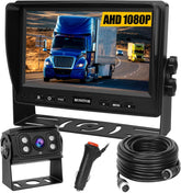 Rückfahrkamera-Set Mit 7"-LCD-1080P Monitor & 170° Weitwinkel- Rückfahrkamera, IP69K Wasserdicht, 4IR Nachtsicht, Diy-Leitfäden,Für Lkw/Anhänger/Bus/Van/Landwirtschaft/Schwertransport(12-32 Volt)