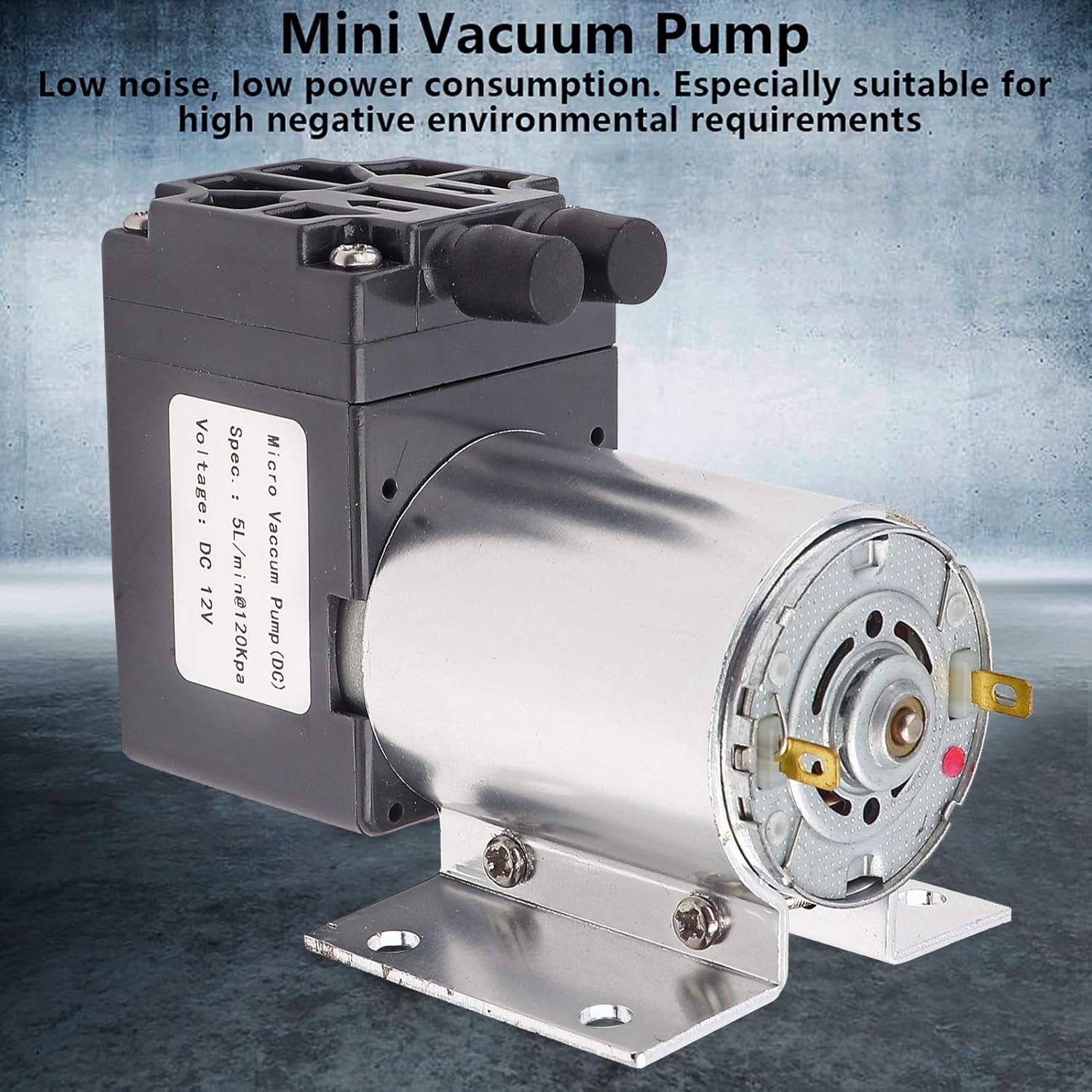 Mini Vakuumpumpe 12V - 5L/Min DC Unterdruckpumpe Mit Halter, Geräuscharme Vakuum Pumpe, Ideal Für Medizinische Anwendungen Und Gasanalysen