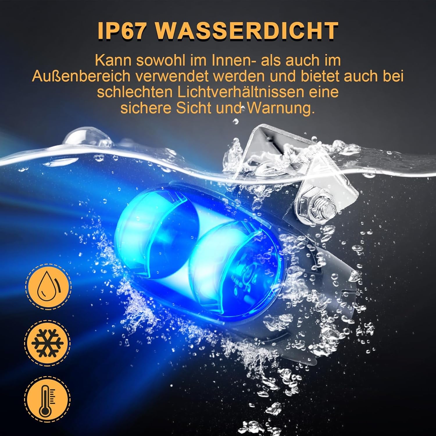 Dinfu 2Pcs 30W LED Gabelstapler Leuchtet Seitenleuchten Warnscheinwerfer Sicherheitswarnleuchte 12-80V Staplerwarnleuchte Für Autos Stapler Fahrzeug Rückwärtsfahre