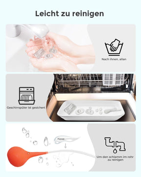 Nasensauger Baby Elektrisch, Nasal Aspirator Mit 9 Stufen, Wiederaufladbar Nasenschleim Sauger Mit Musik & Licht, 3 Silikonspitzen, Anti-Reflux-Design