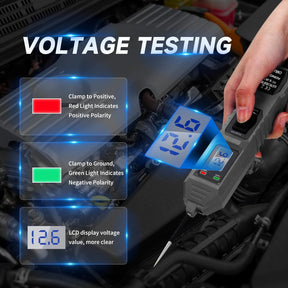 Spannungsprüfer Stift, Kfz Digital-Spannungsprüfer 6-48V DC Auto Circuit Tester Digital Mit Hintergrundbeleuchtung Durchgangsprüfer, Polaritätstest Leerlauftest Diodentest Erdungstest, Leistungsmesser