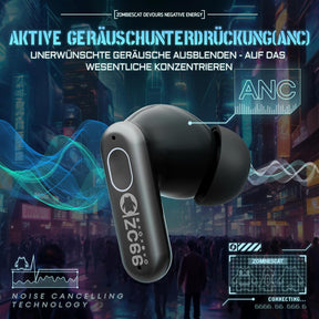 Kopfhörer Kabellos Bluetooth, Noise Cancelling Kopfhoerer, Bluetooth Kopfhörer Mit Tiefen Bässen, Kabellose Bluetooth 5.4, Rgb-Licht, in Ear Kopfhörer Für Android Ios, B5 Grau