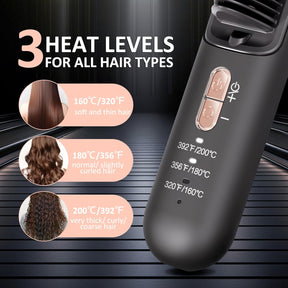 Glättbürste Kabellos,  Haarglätter Bürste 40 Millionen Negative Ionen Glättungsbürste Tragbar 5000Mah Glätteisen Für Reise Wiederaufladbare Mini Stylingbürste 3 Temperaturstufen Glättungskamm