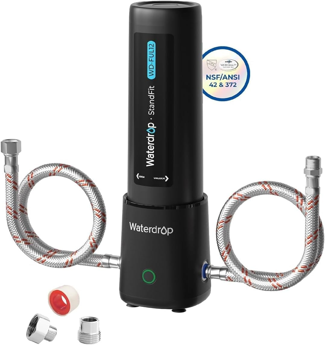 Waterdrop UL12A Untertisch Wasserfilter System, Kein Bohren Erforderlich, Einfache Installation, Reduziert PFAS, Blei, Chlor, Schlechten Geschmack & Geruch, NSF/ANSI 42 Zertifiziert, 11000 Gallonen