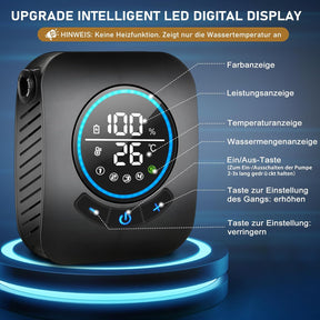 Camping Dusche, [8000Mah] Campingdusche Tragbare Mit Pumpe Und Temperaturanzeige, Mobile Dusche Outdoor Set Mit Duschkopf Und 2M Schlauch Für Camping Garten Autowaschen Strand Reisen Haustier