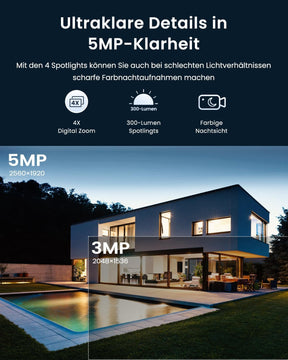 ANRAN 3K Überwachungskamera Aussen WLAN, 360° PTZ Kamera Überwachung Outdoor Mit Automatischer Verfolgung, 5MP Vollfarbige Nachtsicht, Zwei-Wege-Audio, P2 Max