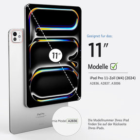 CACOE Hülle Tastatur Kompatibel Mit Ipad Pro 11 Zoll M4 Hülle 2024 Mit Touchpad, 7-Farbige Beleuchtung Abnehmbare Kabellose, Schwarz