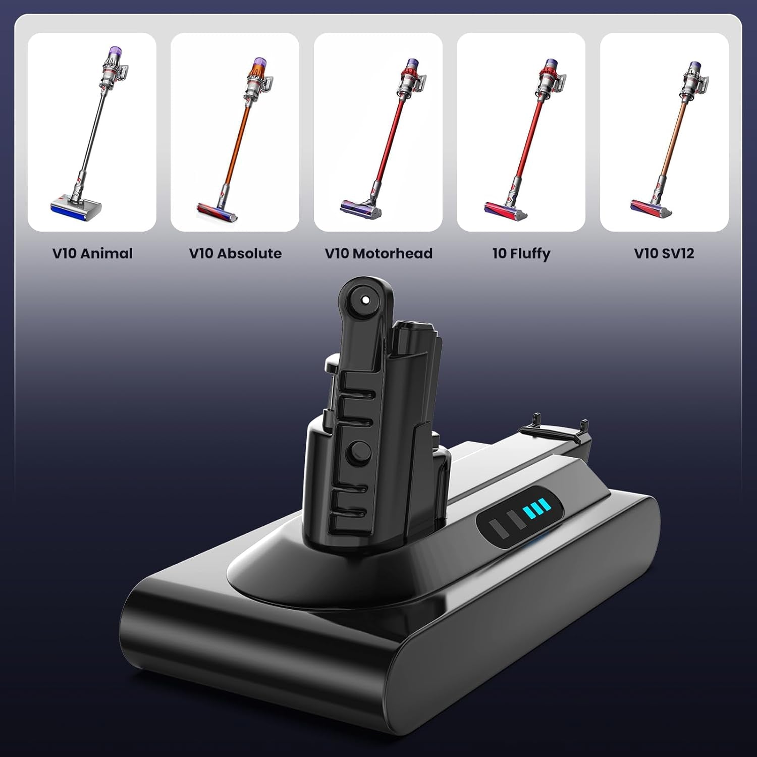 6.0 AH Akku Hohe Qualität Für Dyson V10 Animal V10 Absolute V10 Motörhead V10 Fluffy V10 Total SV12 Serise Ersatzakku (Nicht Für SV10)