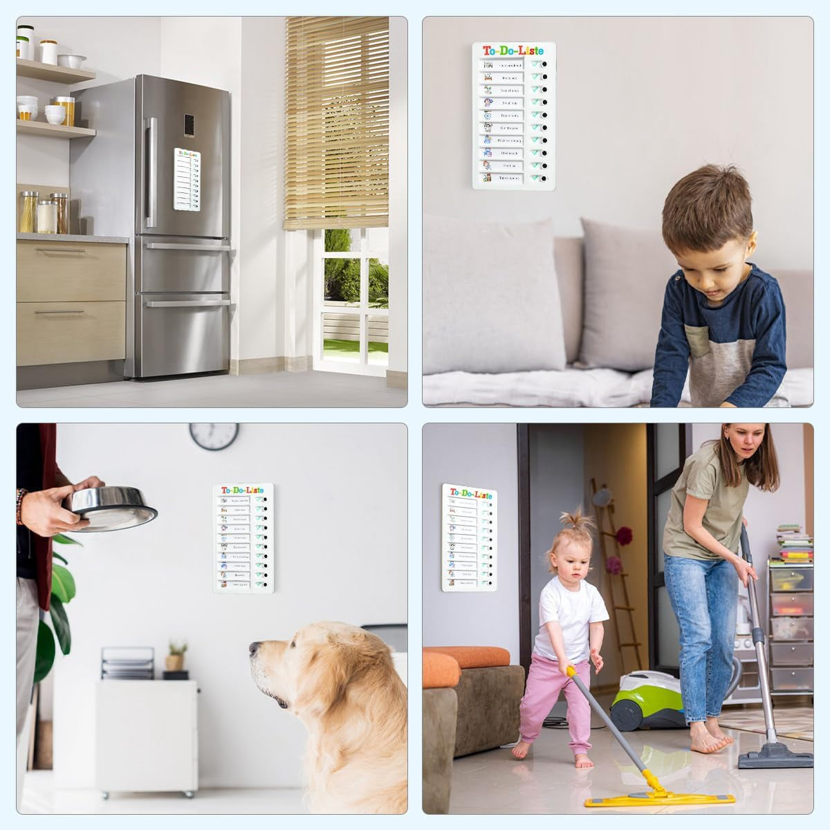 Checklist Board, Stick-On Task List, Reusable Memo Board for Children, Task Planner Children, Task List for Children (To-Do-Liste-2Pcs)