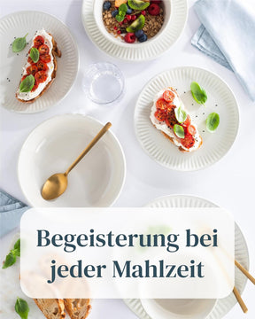 Kaffeetassen 6Er Set Hygge Serie - Premium Steingut Tassen, Spülmaschinen- Und Mikrowellenfest, Kratzfest - Stylishes Tee- Und Kaffeebecher Set - Elegantes Gerilltes Geschirr in Beige