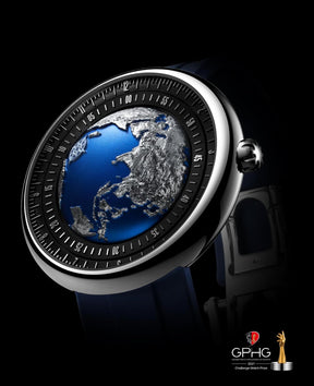 CIGA Design Automatik Uhr Herren - Blue Planet Armbanduhr Edelstahl/Titan/Keramik Mit Fluorkautschuk Armband