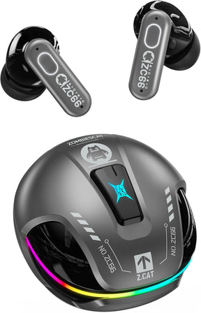 Kopfhörer Kabellos Bluetooth, Noise Cancelling Kopfhoerer, Bluetooth Kopfhörer Mit Tiefen Bässen, Kabellose Bluetooth 5.4, Rgb-Licht, in Ear Kopfhörer Für Android Ios, B5 Grau