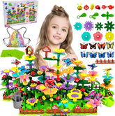 Cyiecw 332 PCS Blumengarten Spielzeug Ab 4 Jahre Mädchen,Kinder Blumen Bausteine,Diy Bouquet Sets Mit Aufbewahrungstasche,Garten Spielzeug Für Kinder Kunst Blumenarrangement Geschenk