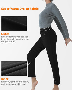 FERNIDA Damen Beheizte Hose, Thermounterwäsche Heizhose Thermo Leggings Mit Power Bank, Damen Beheizte Baselayer Hose,8 Heizkissen
