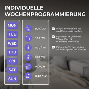 BR Bringer Smart Thermostat Steckdose – WLAN & App – Steckdosenthermostat Mit Verbrauchsanzeige, LED Farbdisplay, Wochenprogramm & Fenster-Offen-Erkennung - Kompatibel Mit Amazon Alexa, Google Home