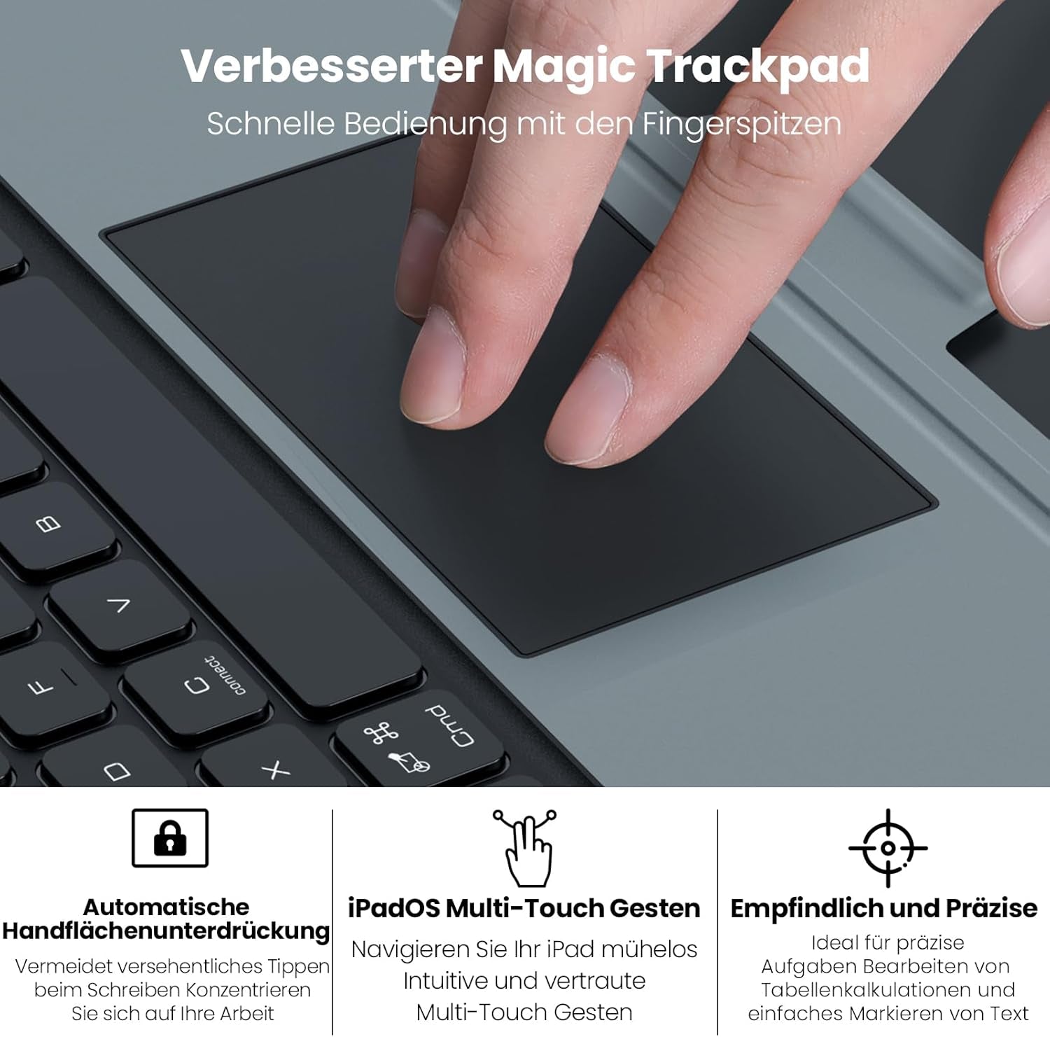 Nillkin Ipad Pro 13 Zoll (M4, 2024) Hülle Mit Tastatur, Robuste Tastaturhülle Mit Kamerabedeckung,Verstellbar, Abnehmbar,Magischem Trackpad, 7-Farben-Hintergrundbeleuchtung,Schwarz
