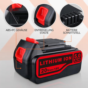 LB2X4020 20 V 5,0Ah Kompatibel Mit Black and Decker 20 V Akku Ersatz Für Black and Decker Akku Li-Ionen-Akku LBXR2020 LB2X4020-OPE LBXR20-OPE LBX4020 Für Kabellose Elektrowerkzeuge