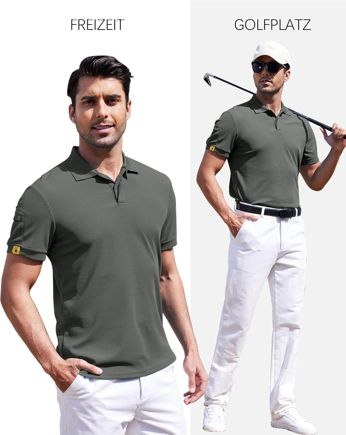 Herren Poloshirt Kurzarm – Unifarbenes Freizeit Polohemd, Atmungsaktives Sommer Poloshirt Mit Kragen Und Knopfleiste