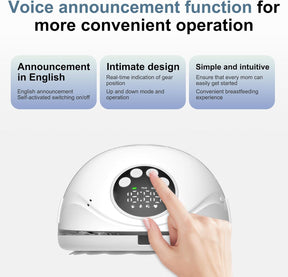 Elektrische Milchpumpe, Fmilchpumpe Handsfree, Mit Überlauffunktion Und Sprachansage, 4 Modi Und 12 Geschwindigkeiten Einstellbar, Geräuscharmer Betrieb Milchpumpe Elektrisch (Weiß)